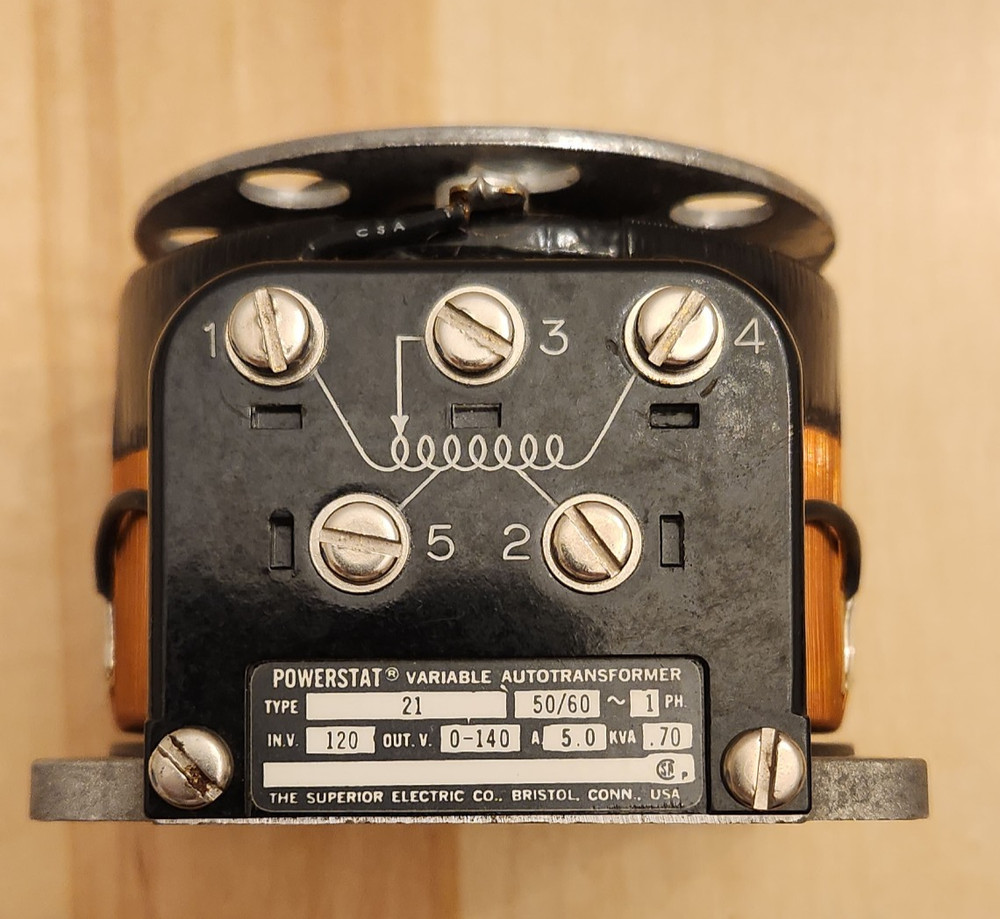 Superior Electric Powerstat Variable Autotransformer Type 21  0-120/140V @ 5A