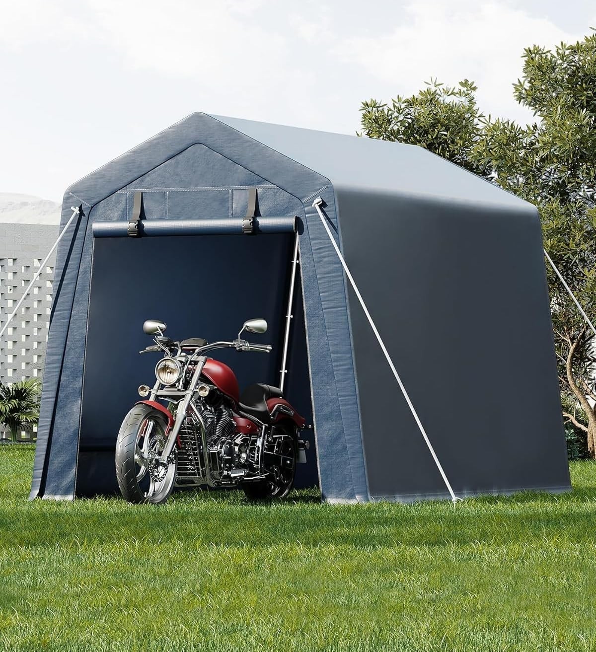 6x8 ft Portable Outdoor Storage Shed Waterproof Canopy Heavy Duty Tent Garage