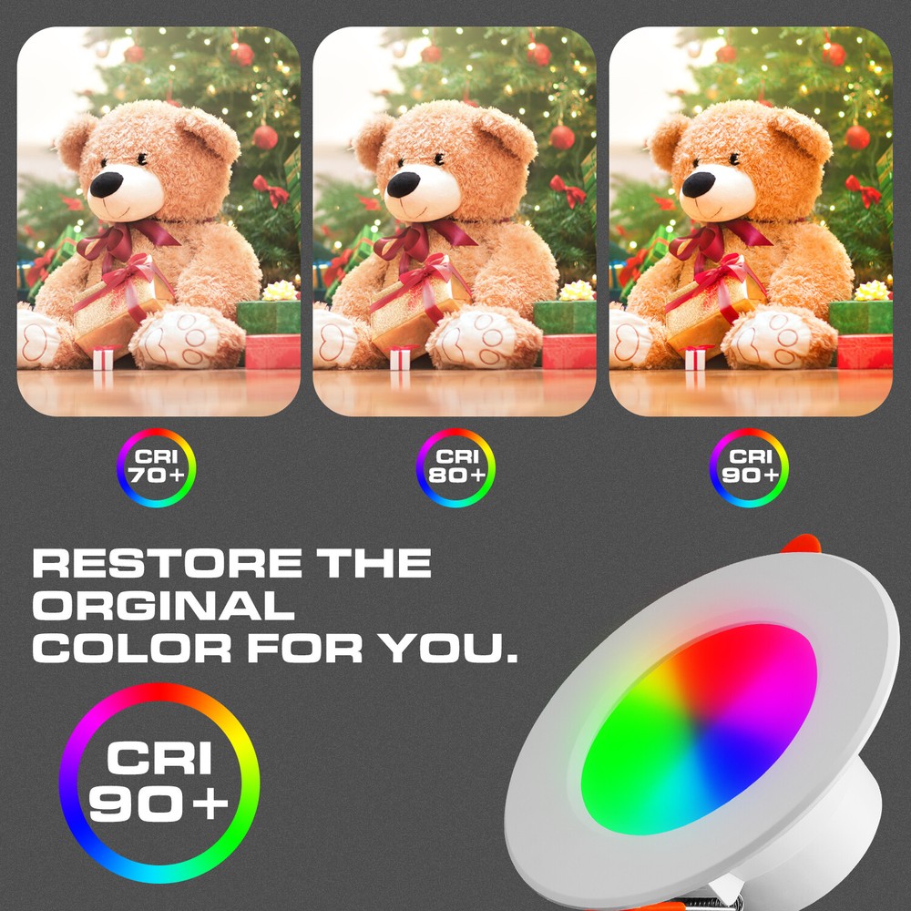 1-4PCS RGB Colour Changing Ceiling Light APP Control 4in Smart LED Ceiling Light