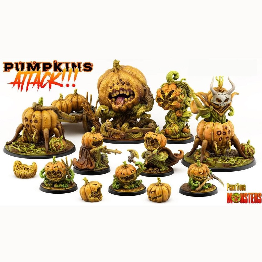 3D Printed Print Your Monsters Pumpkins Attack Pack Set 28mm - 32mm D&D