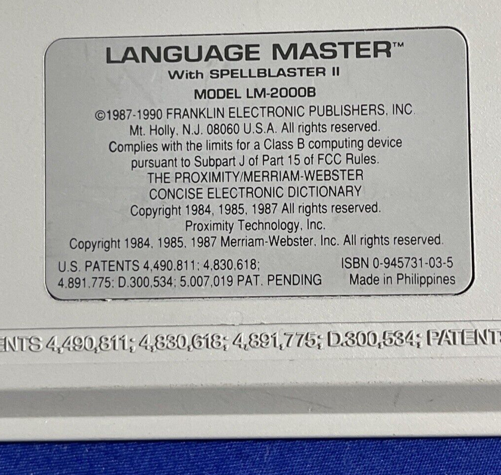 Franklin Language Master™️ Dictionary & Thesaurus LM2000B 📖1987🔥🔥🔥