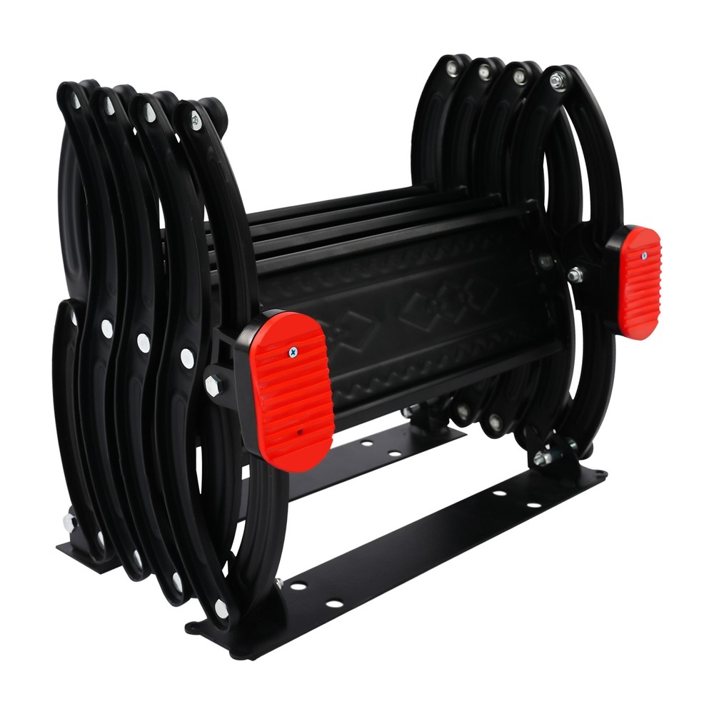 4-Step Wall Mounted Folding Ladder, Black Retractable Telescoping Step Ladders