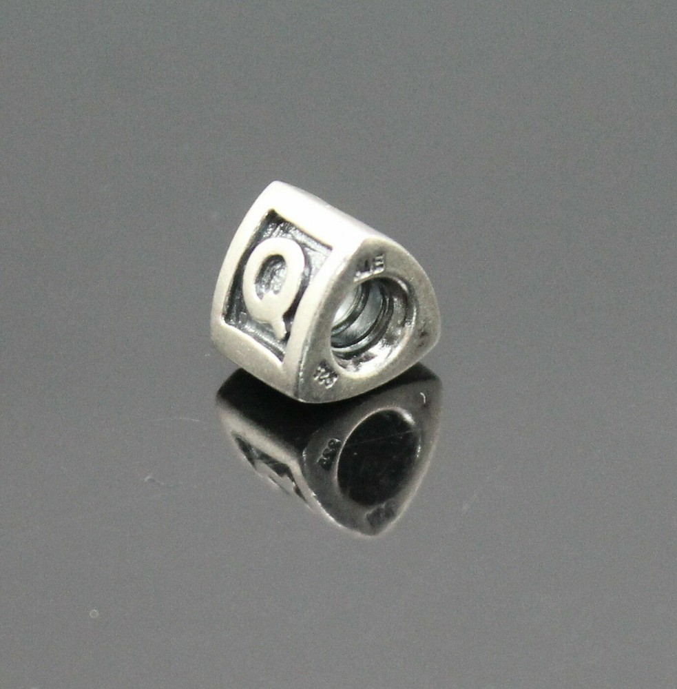 AUTHENTIC PANDORA ALE CHARMING LETTER " Q " SOLID STERLING SILVER BEAD / CHARM