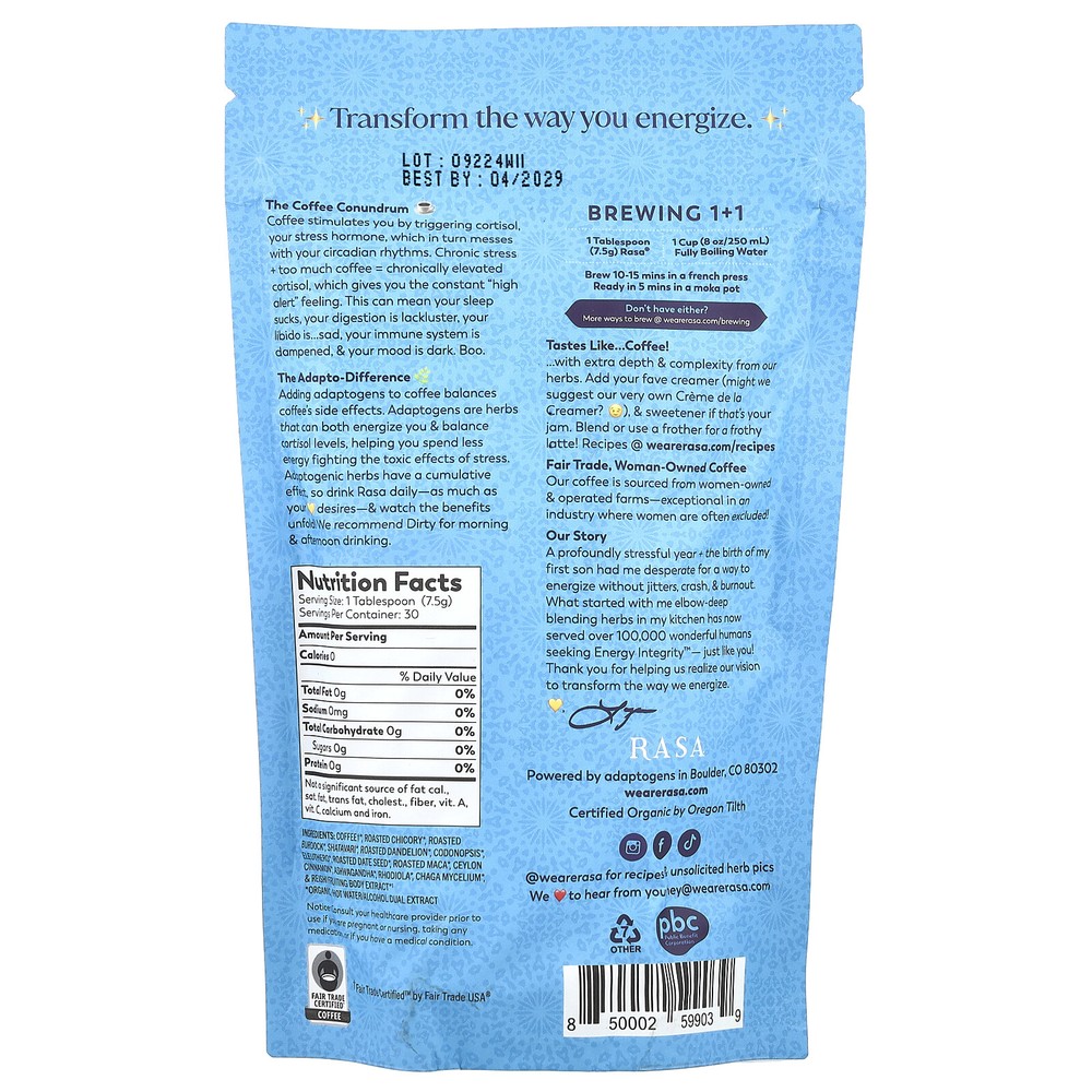 Adaptogen-Packed Coffee, Dirty, 8 oz (226 g)