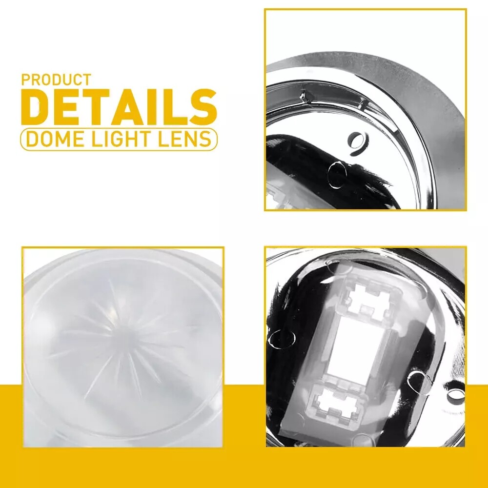 White LED Interior Dome Light For GM Chevrolet Chevy 1970-1981 OT001000A Chrome