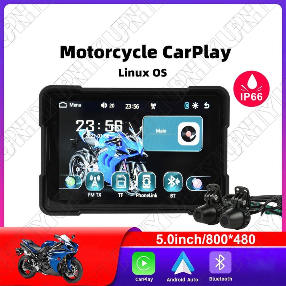 5" Waterproof HD Motorcycle Smart Screen Support Wireless Carplay & Android Auto