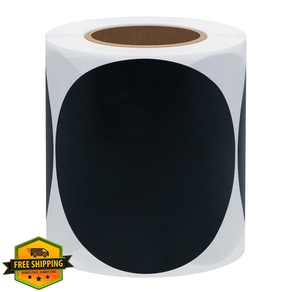 Hybsk 3" Black Round Color Coding Circle Dots Labels Inventory Stickers