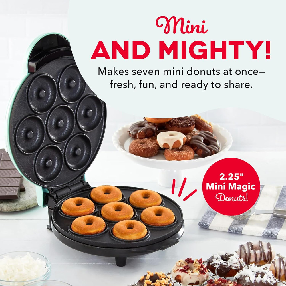 Express Mini Donut Maker - Homemade Dessert Maker - Features Double-Sided, Non-S