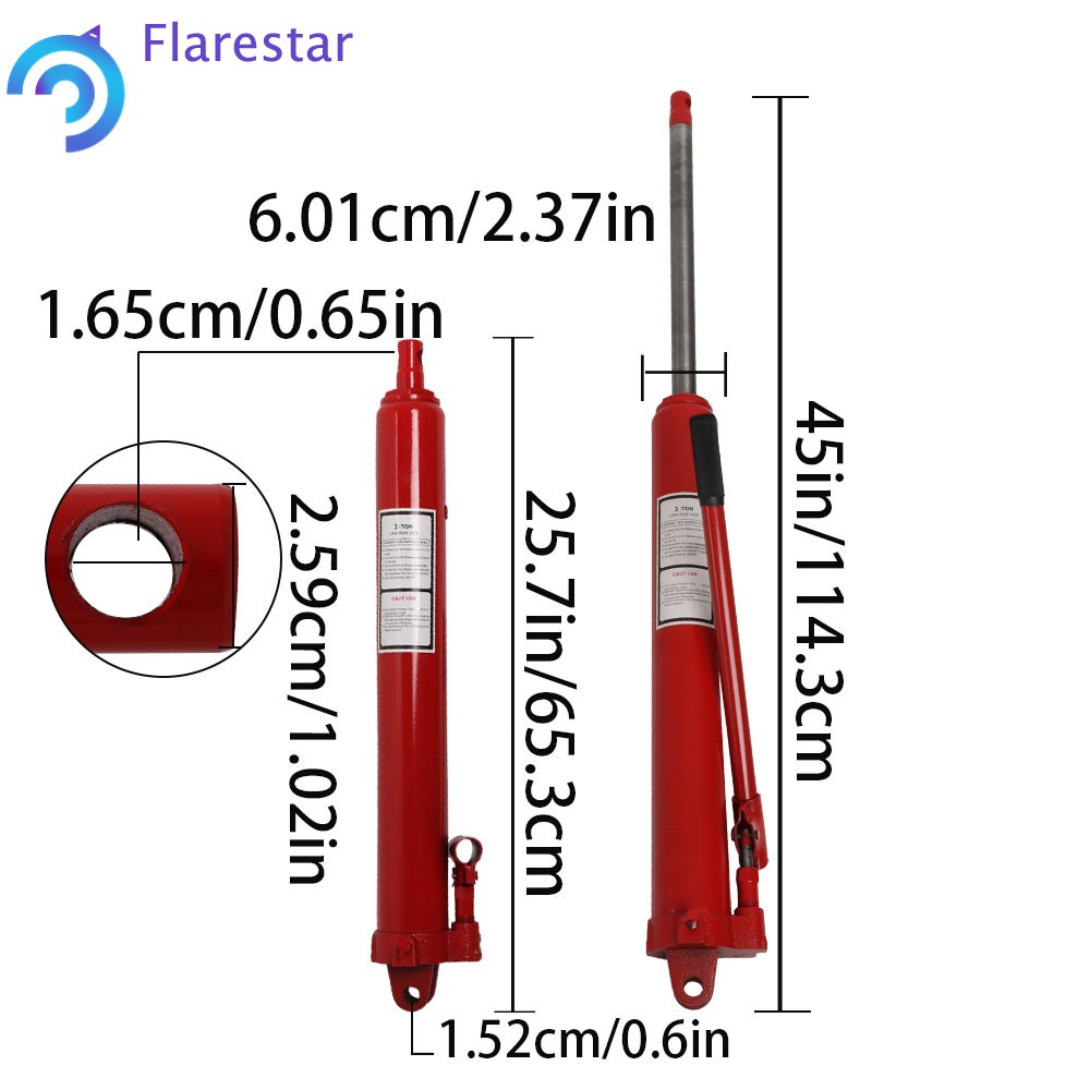 3 Ton Long Hydraulic Jack Manual Engine Lift Cherry Picker Single Pump
