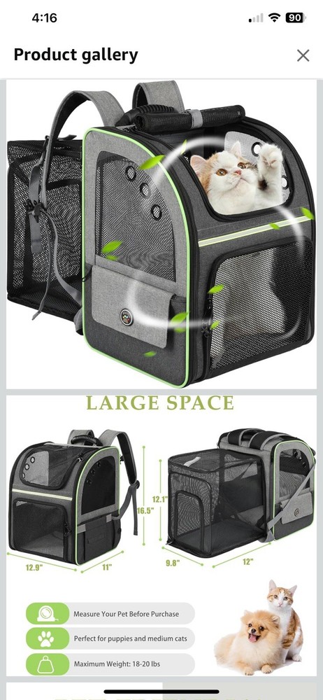 Cat Carrier Backpack Large Cat Backpack Carrier Soft Expandable Airline Approved