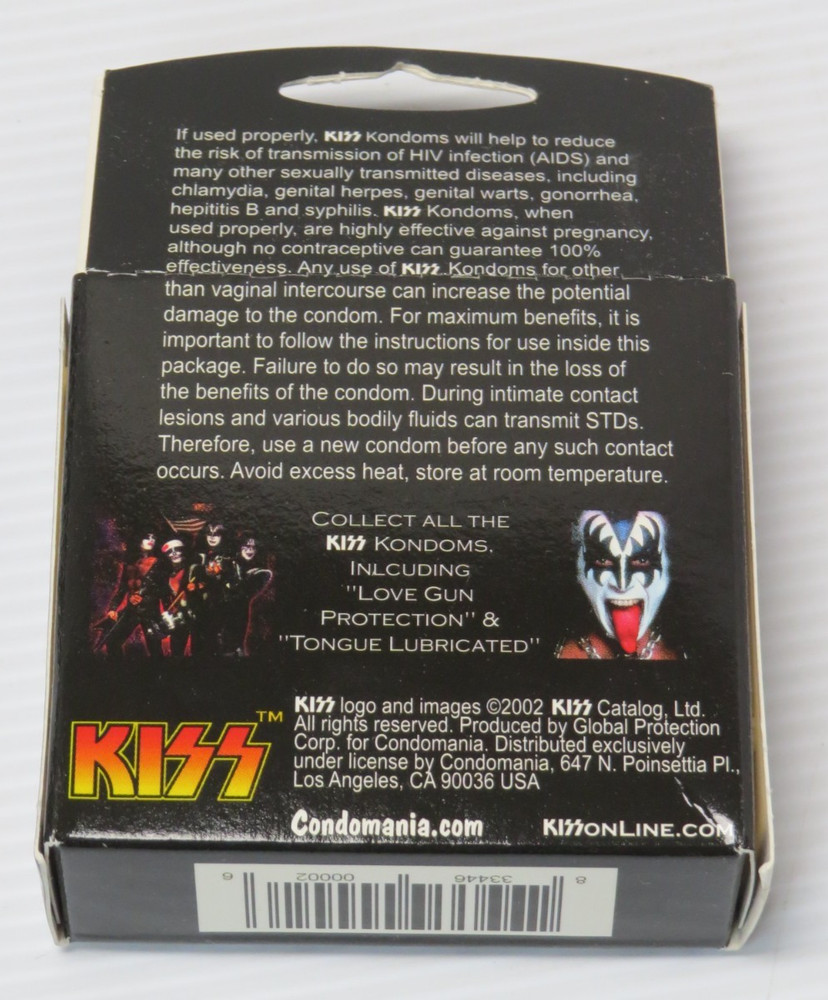 KISS OFFICIAL PAUL STANLEY 3 PACK CONDOMS 2002
