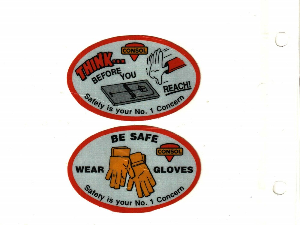 2 NICE SAFETY CONSOL COAL CO. COAL MINING STICKER # 491