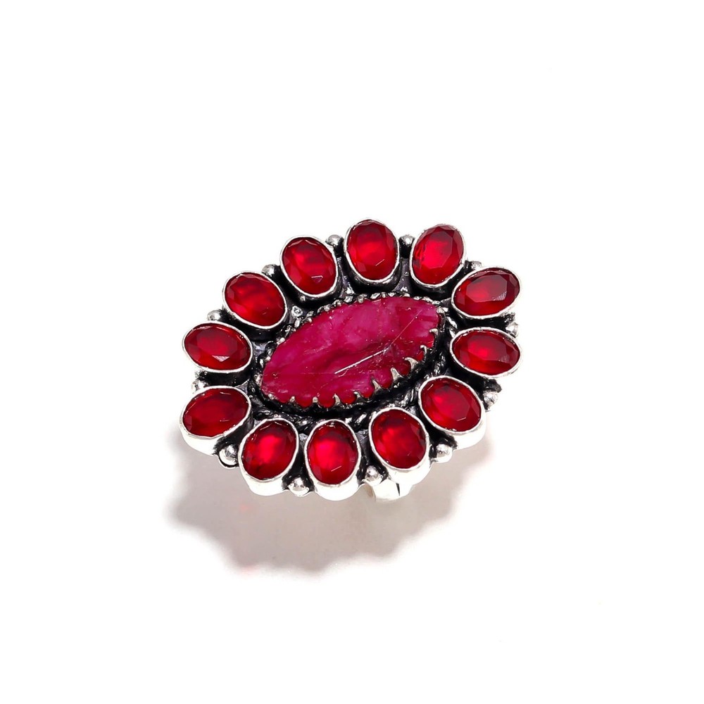 Natural Ruby, Garnet Gemstone Handmade 925 Sterling Silver Ring