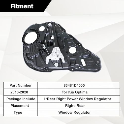 Rear Left Side Power Window Regulator w/o Motor Rear Left Driver Side
