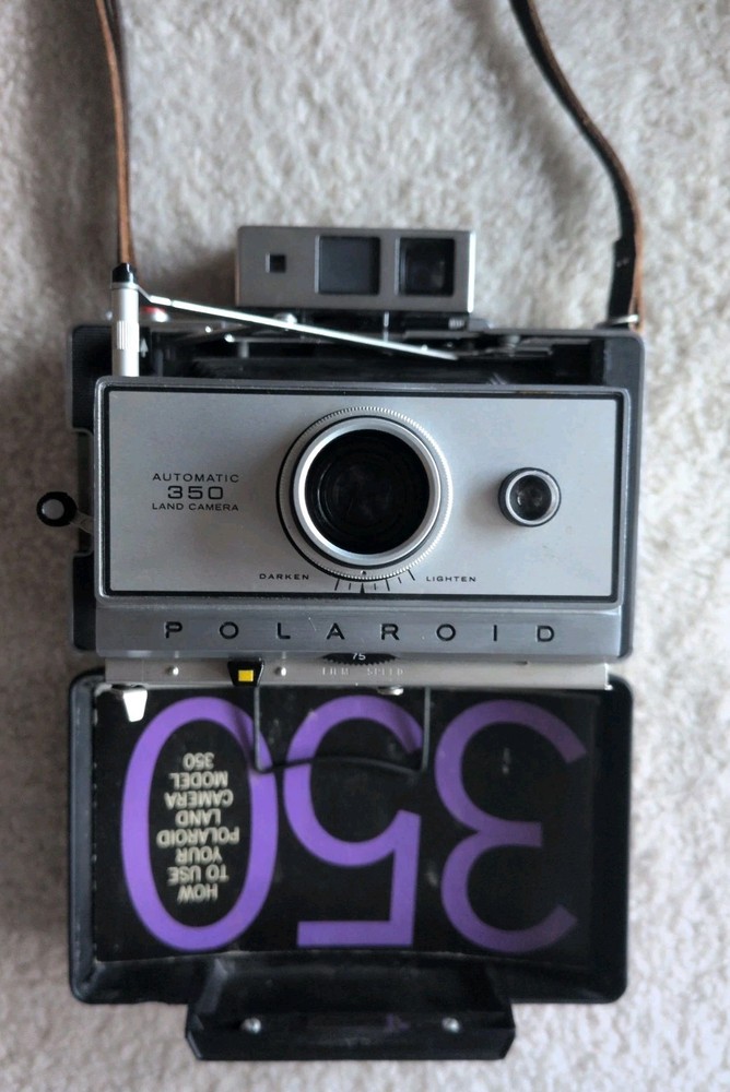 Polaroid Automatic 350 Land Camera w/ Original Case, Manual & Accessories