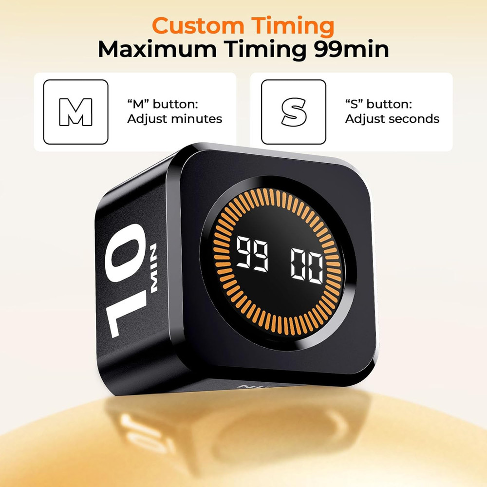 Pomodoro Timer Cube, Cool Stuff Gadgets, Visual Timer with Gravity, Countdown 5/