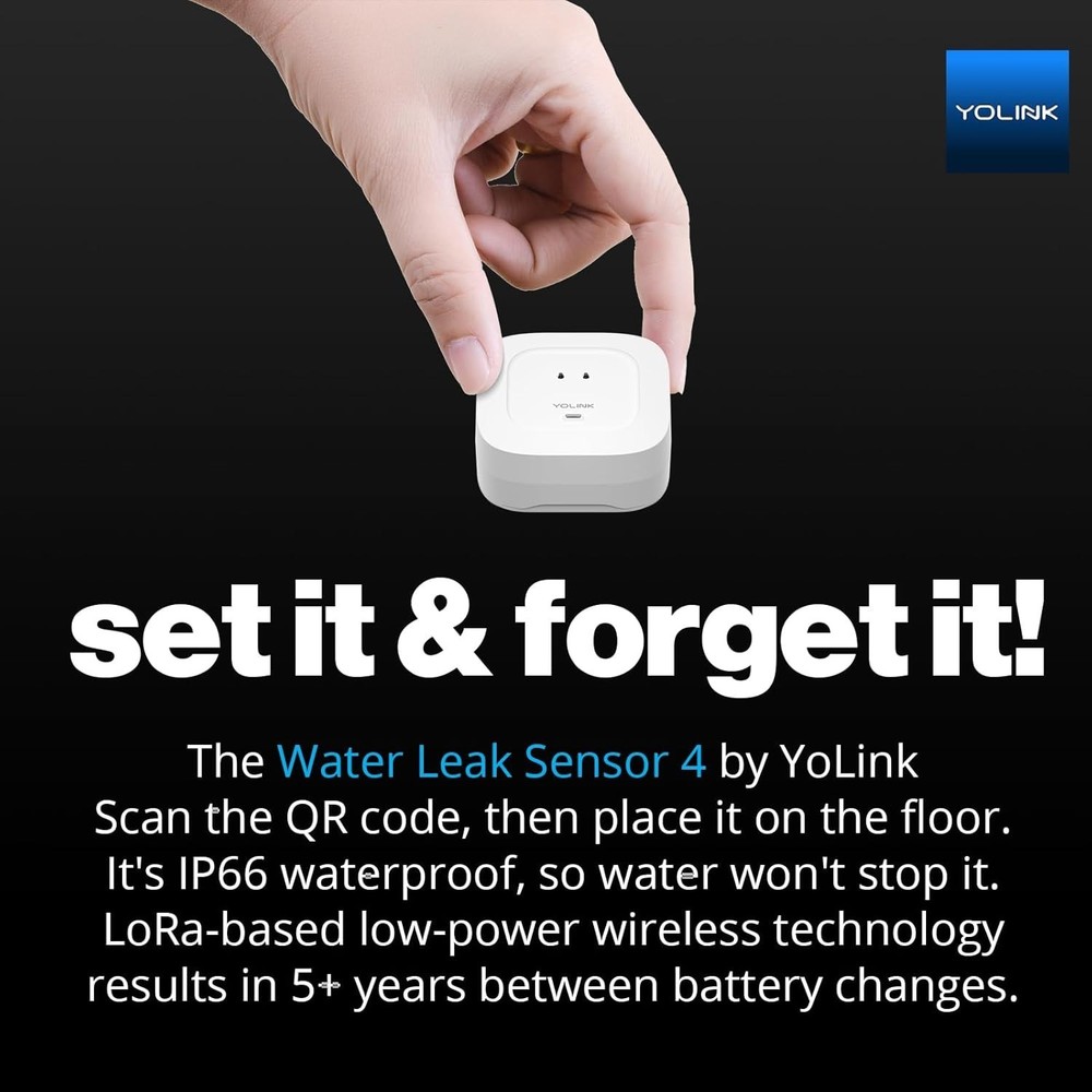 Waterproof Smart Water Leak Detector with Alexa & IFTTT Compatibility