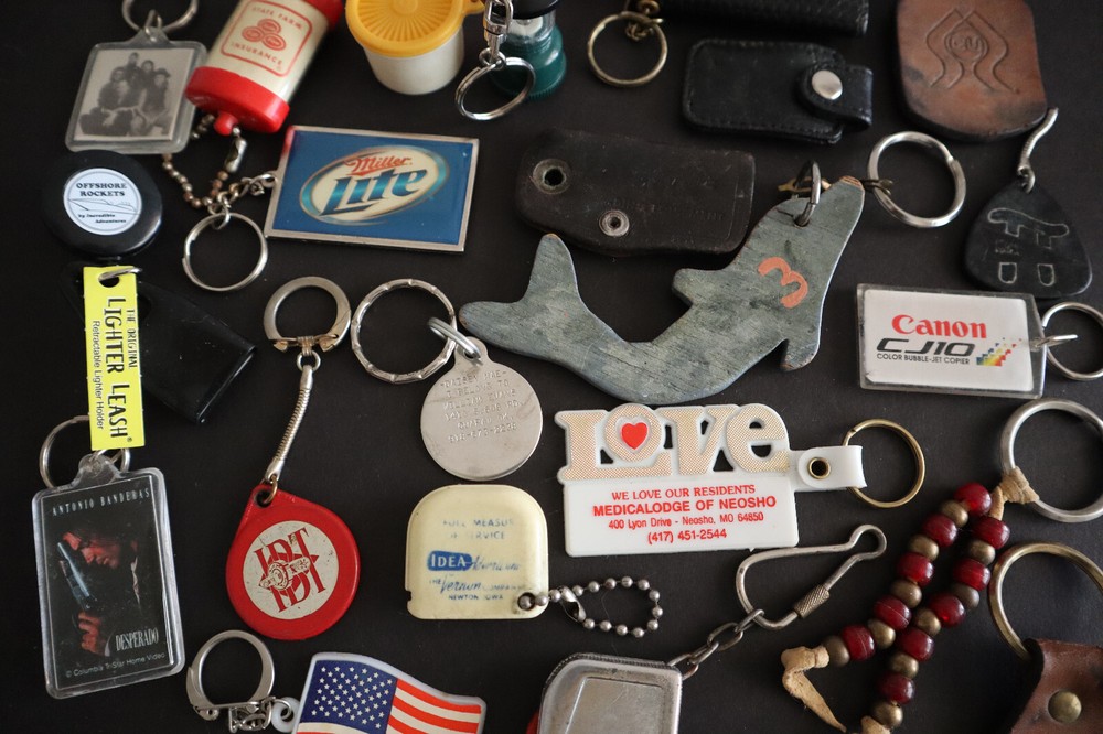 Junk Drawer Keychains Lot Tupperware Good Luck Retractable Lantern Advertising
