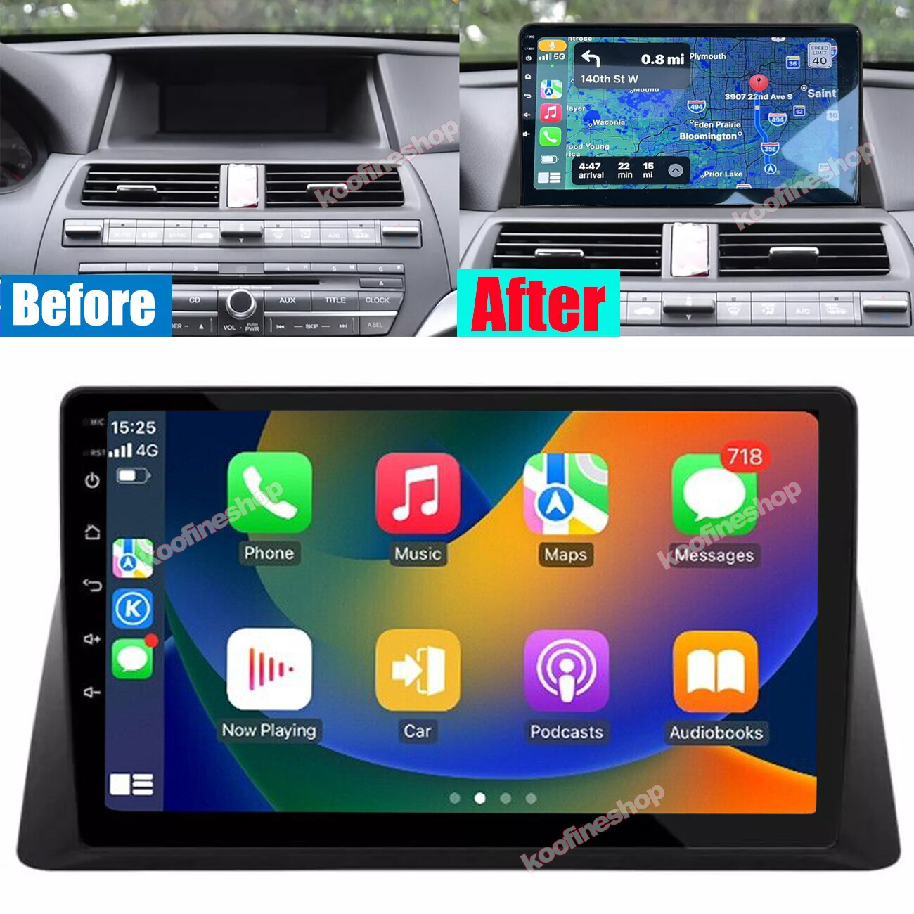 FOR HONDA ACCORD 8th 2008-2013 ANDROID 13.0 APPLE CARPLAY CAR STEREO GPS RADIO
