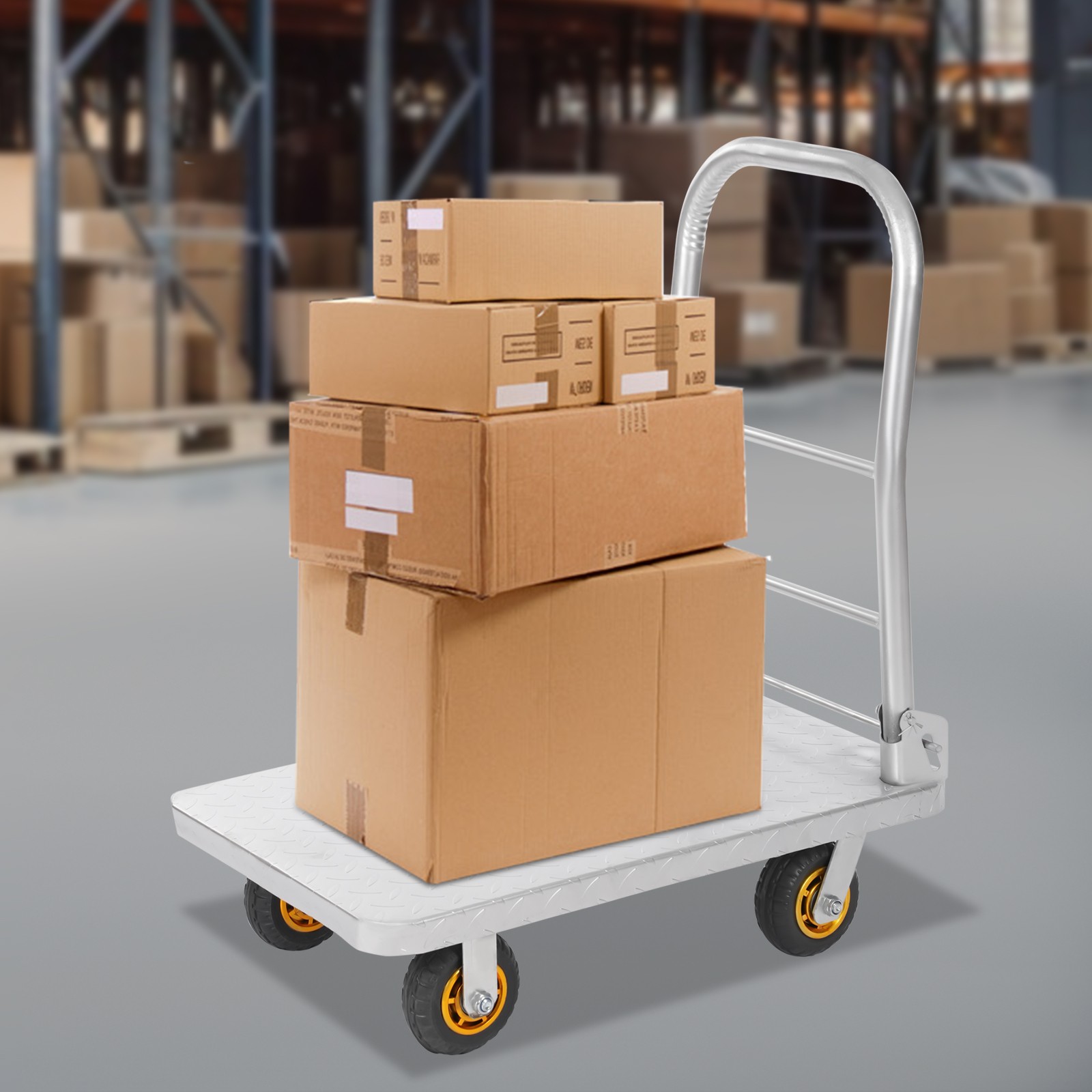 Industrial Flat Dolly Cart 2000Lbs Platform Cart Dolly Heavy Hand Truck Trolley