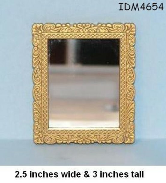 RECTANGULAR WALL MIRROR 1:12 SCALE DOLLHOUSE MINIATURES