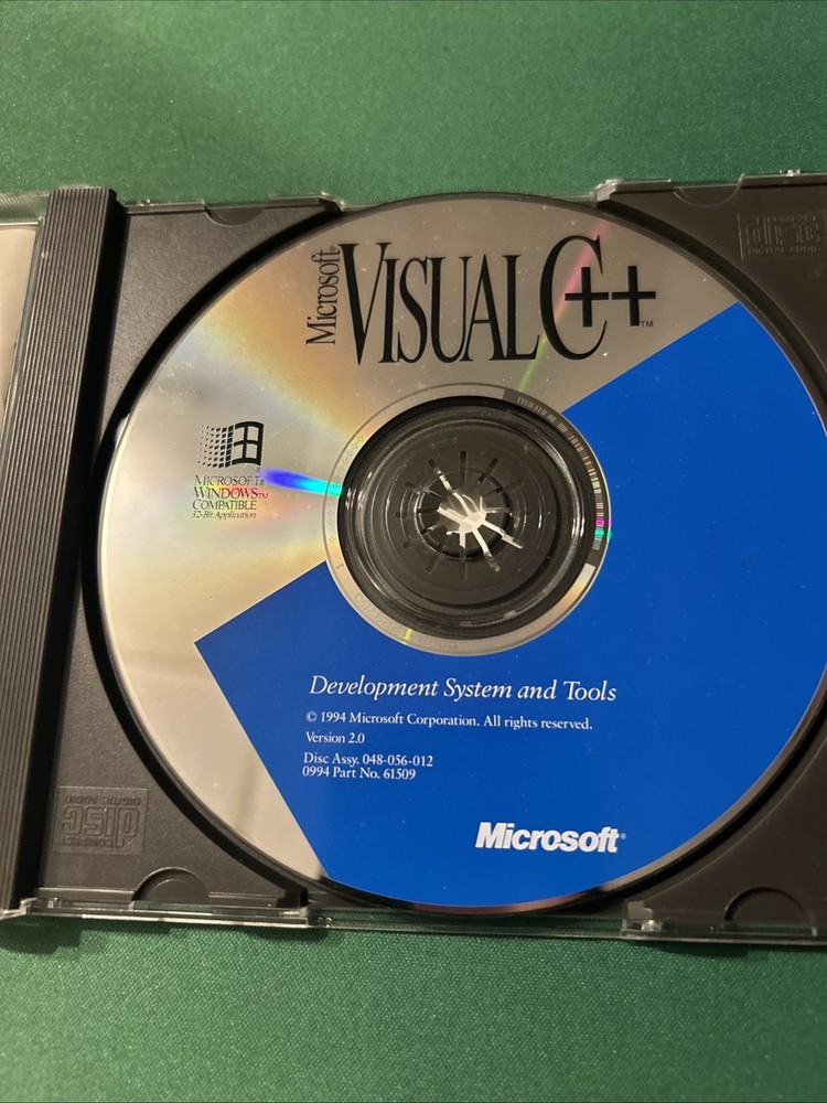 Microsoft Visual C++ 2.0 1994 & Power Tools 1.52c 1995 MS-DOS And Windows CD-ROM