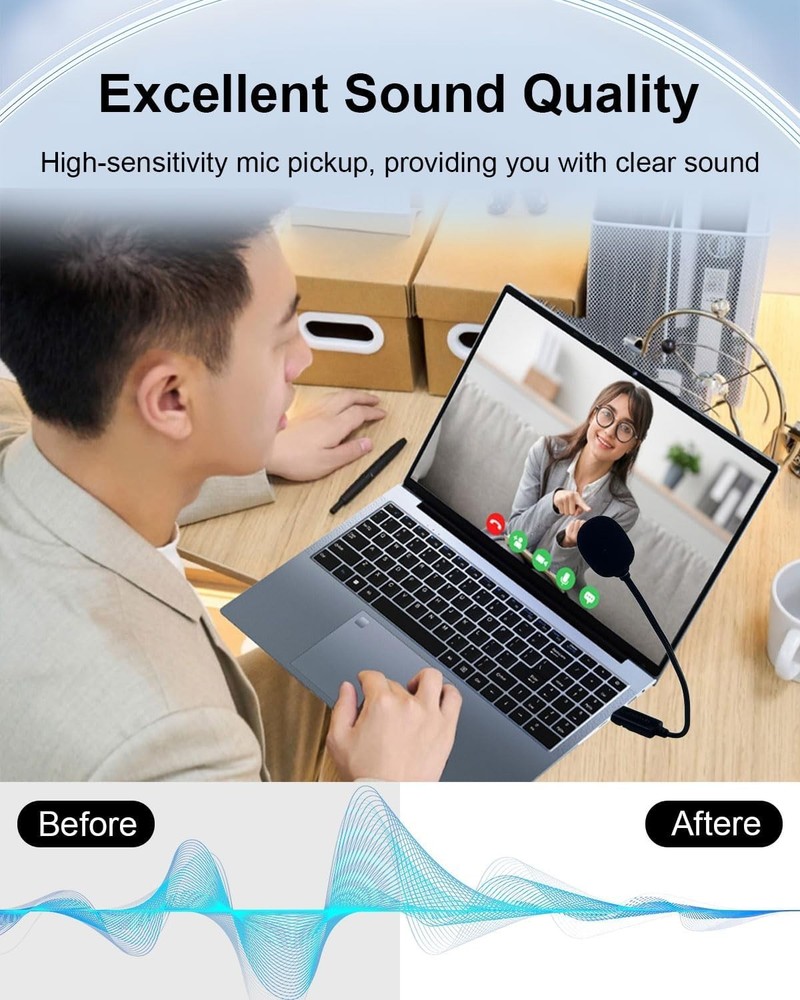 Compact Plug & Play USB Microphone - Crystal Clear Sound for Content Creation