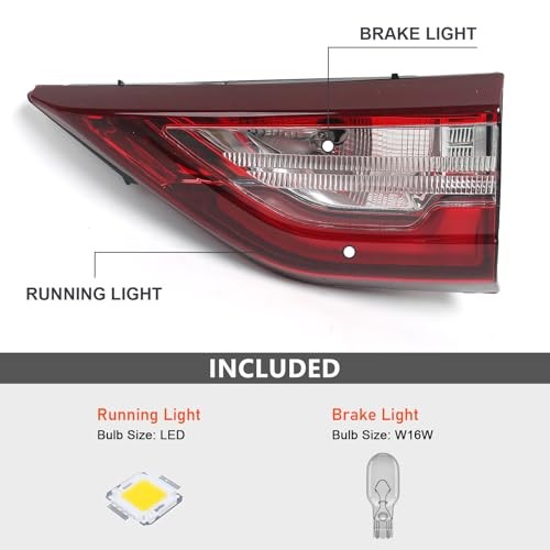 Inner Tail Light Compatible with Chevy Traverse 2018 Right/Passenger INNER