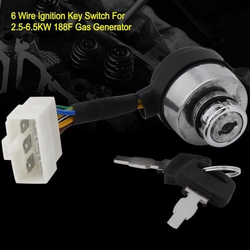6 Wire Ignition Switch, Ignition Start Key Switch, 2.5-6.5kw 188F Generator