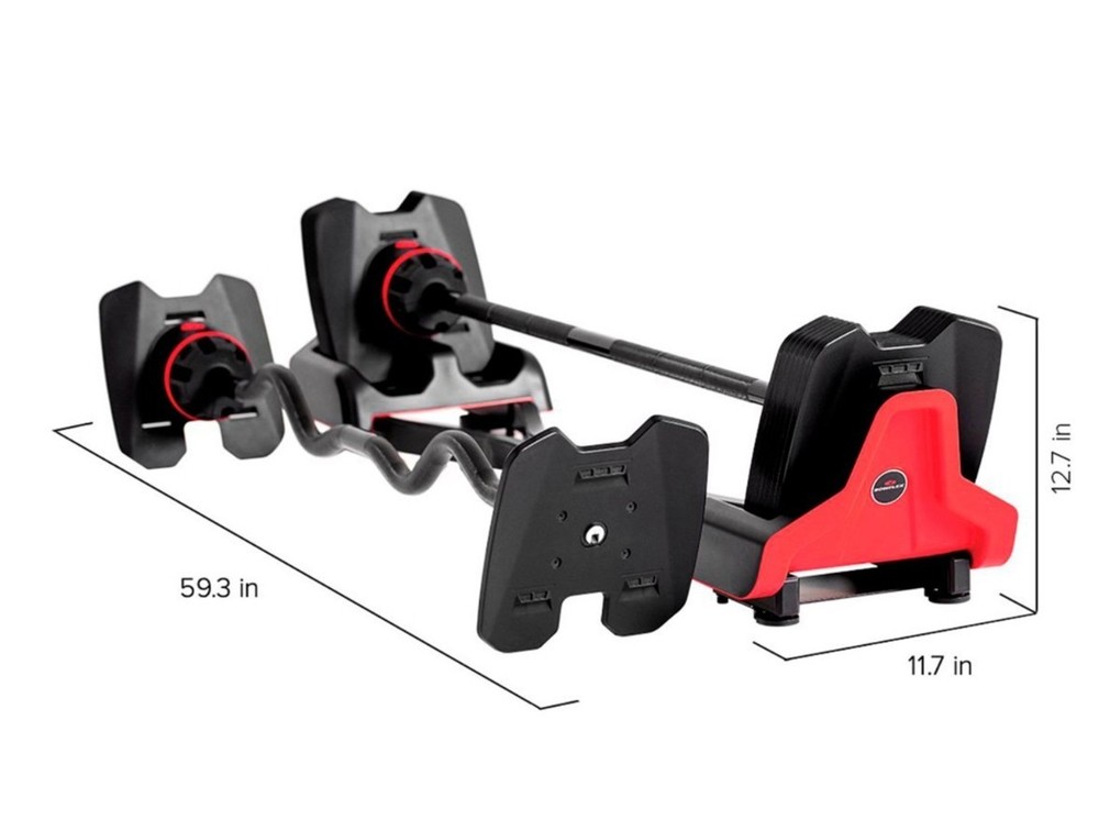 BowFlex - SelectTech 2080 Barbell with Curl Bar - Black