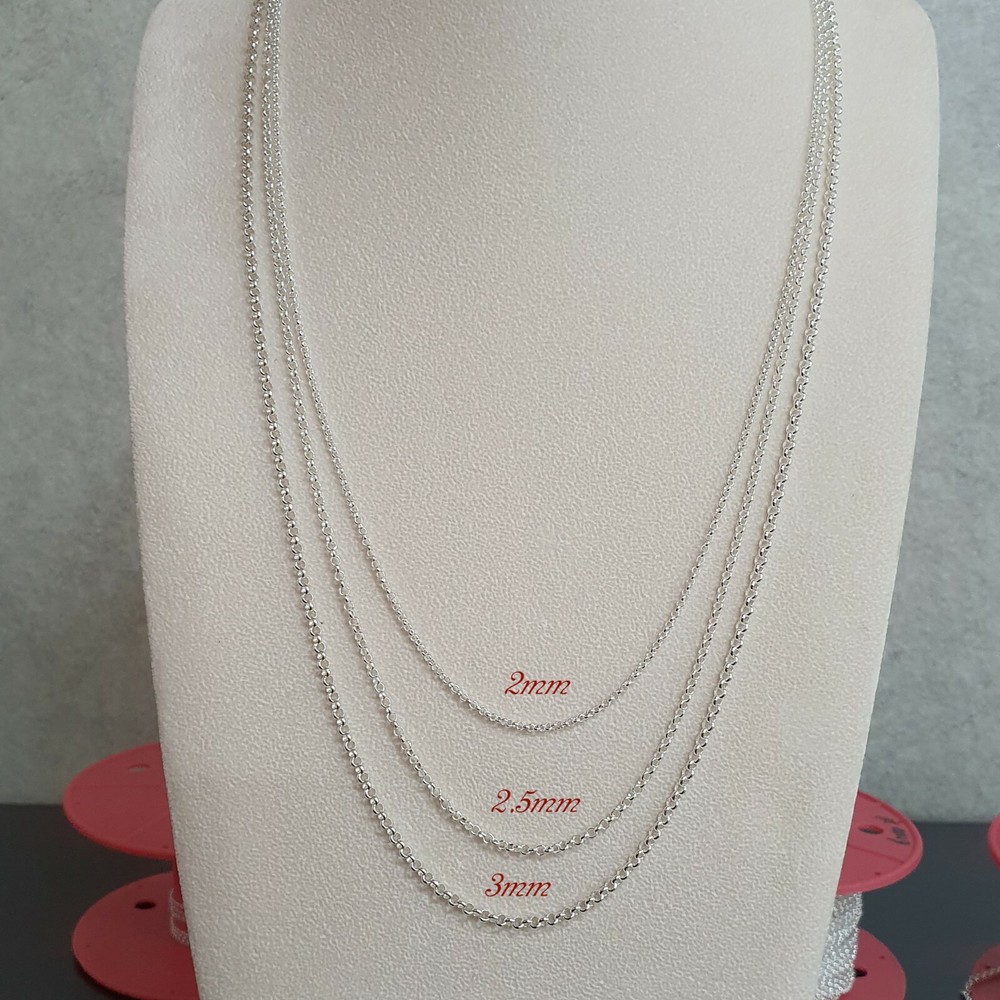 3.3ft,925 Sterling Silver ROLO Cable Unfinished Chain