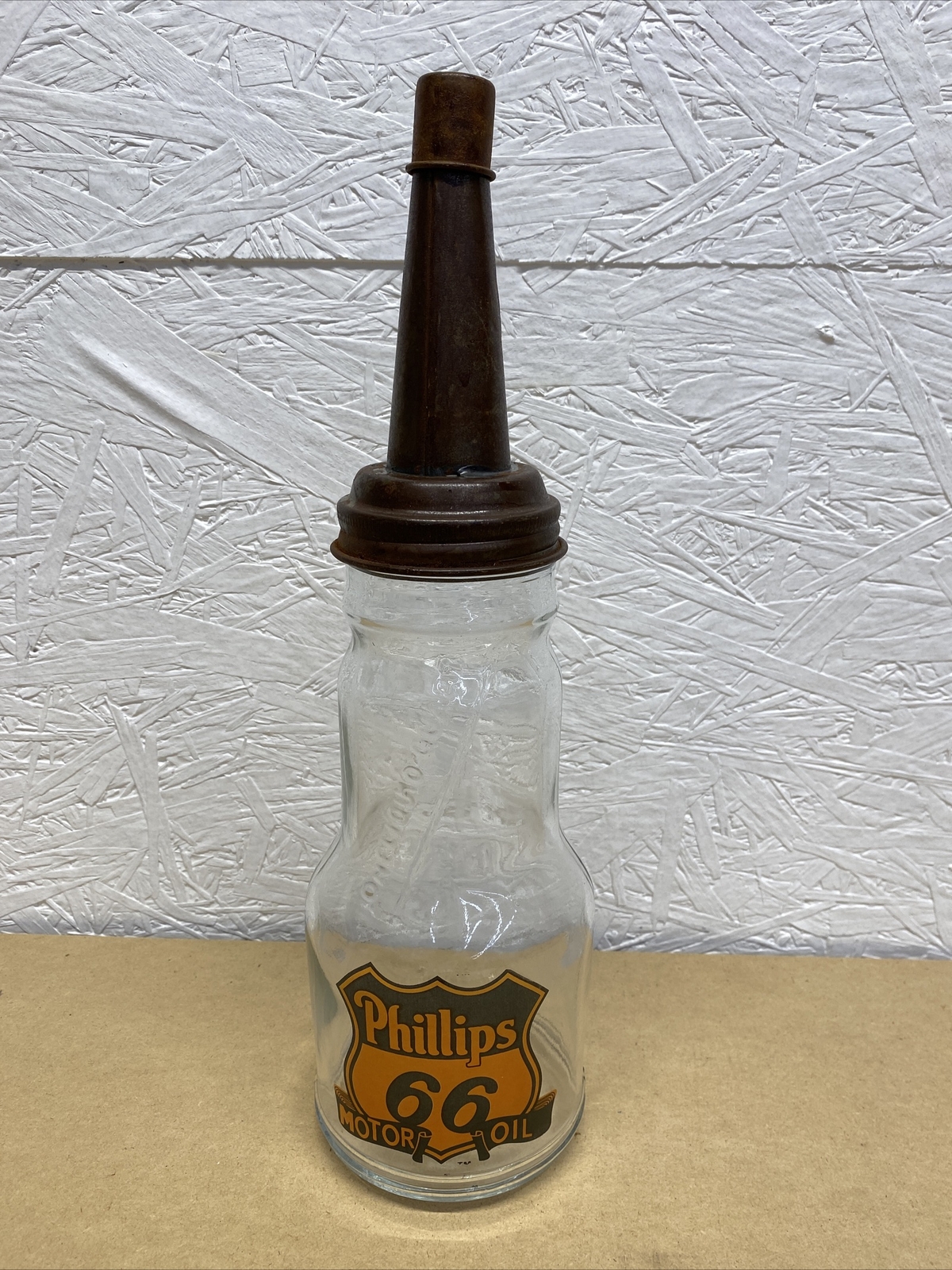 Phillips 66 Motor Oil Bottle Spout Cap Glass Vintage Style Gas Station