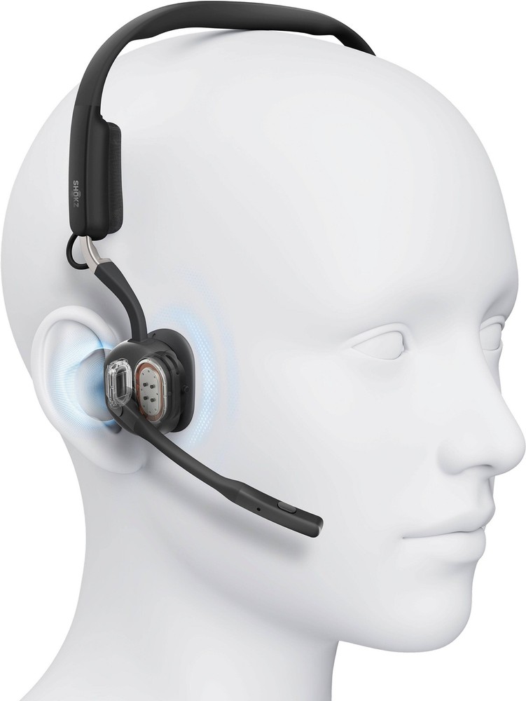 Shokz - OpenMeet, Wireless Bone Conduction Headset - Black
