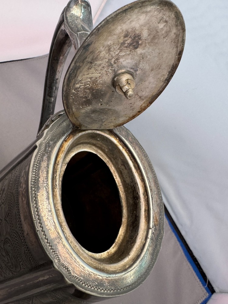 Antique Victorian Silver Plated EPNS Coffee Pot Elaborate Floral Engravings MOP