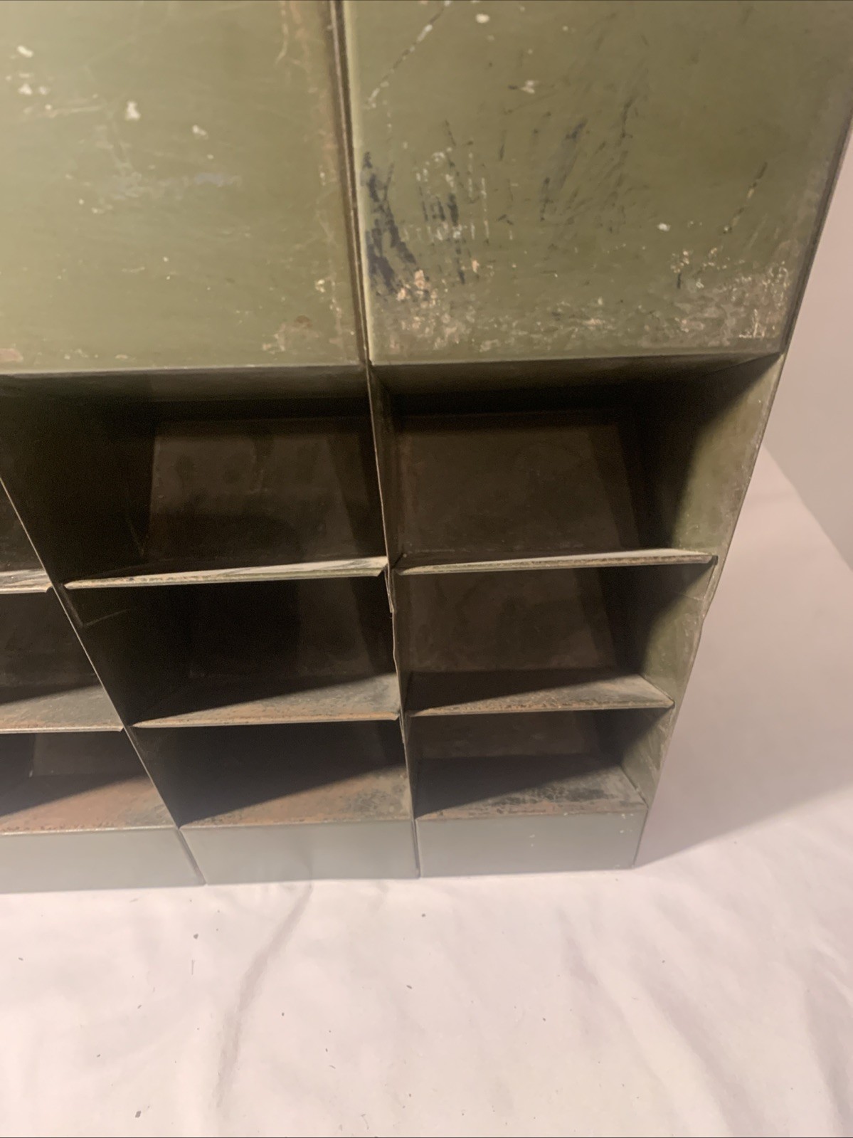 LYON Green Metal Steel Cabinet Parts Bin Tools Organizer Military