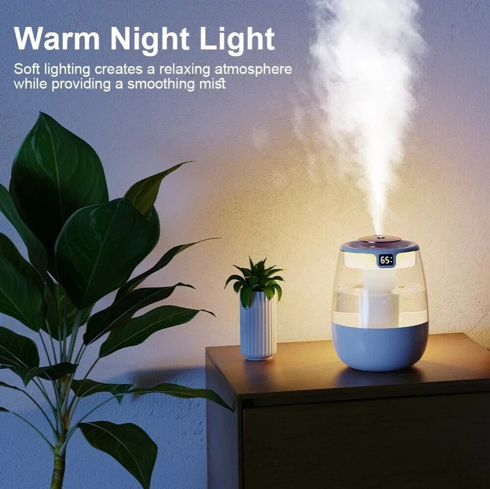 Humidifiers Ultrasonic Warm &Cool Mist LED Humidifier Top Fill for Bedroom 1.35L