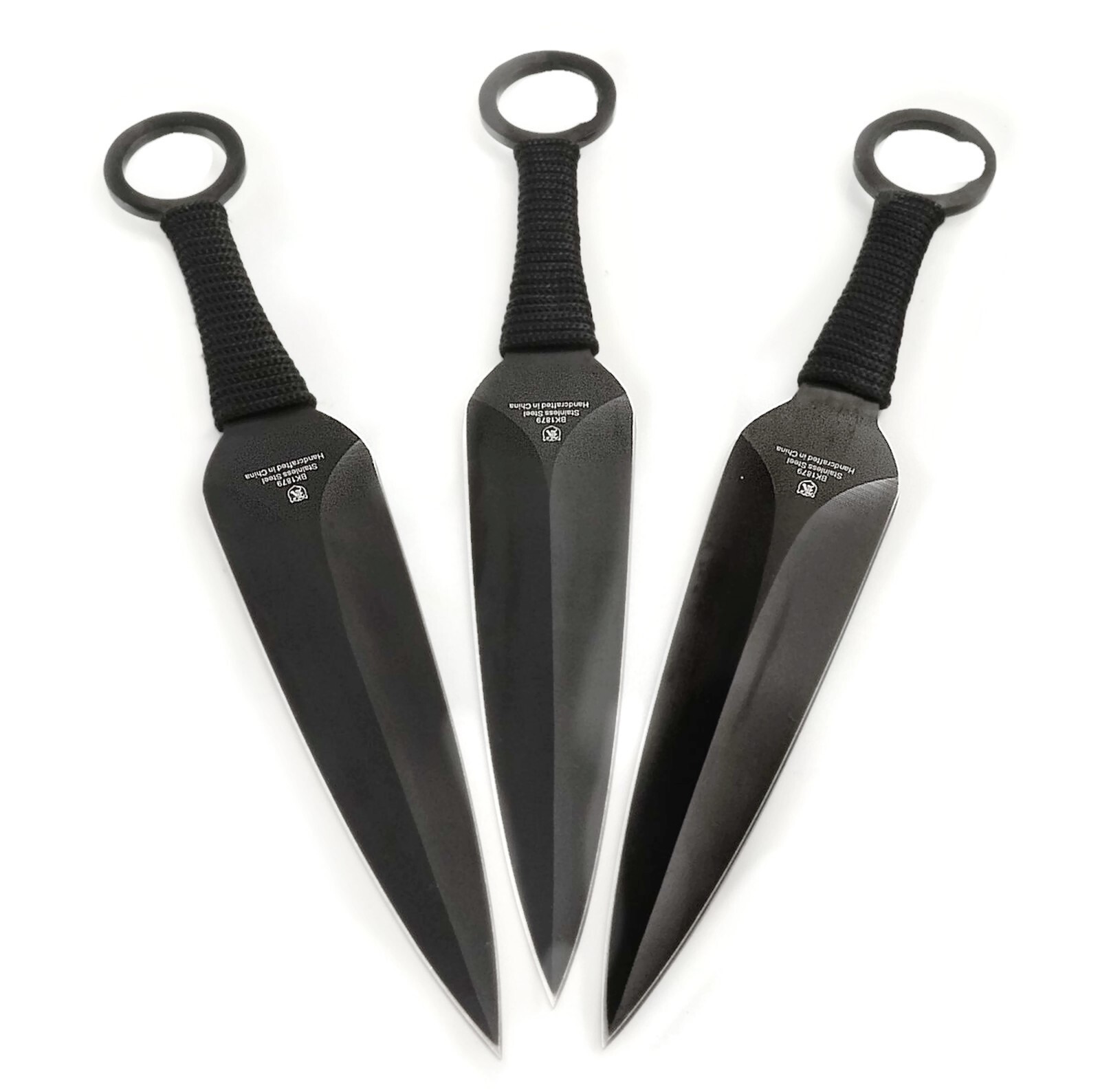 Triple Threat Kunai Ninja Tactical Throwing Knife Set 3 - 9" Throwers w/Sheath
