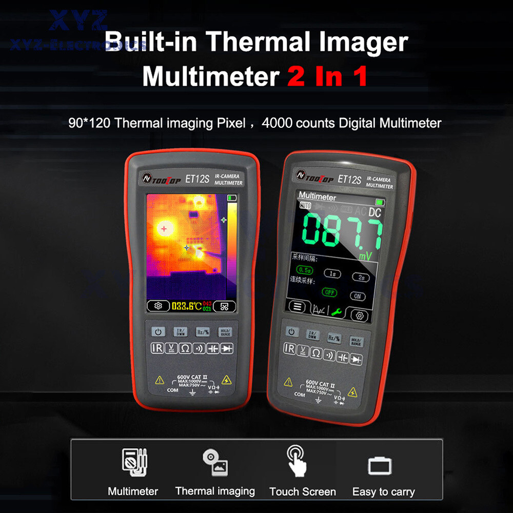 2 In 1 Thermal Imager+Multimeter 2.8'' Touch Screen IR Thermal Camera Multimeter