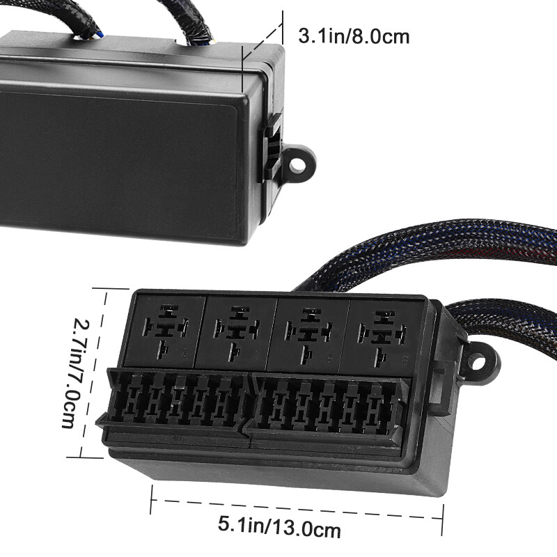 12 Volt Fuse Relay Box Pre-Wired Fuse and Relay Box with 4 Relays and 12 Way