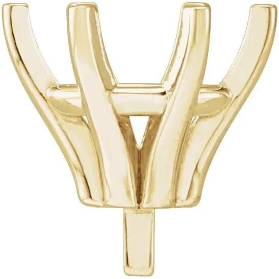 10K Yellow Gold Unset Oval 6-Prong Railed Peg Setting