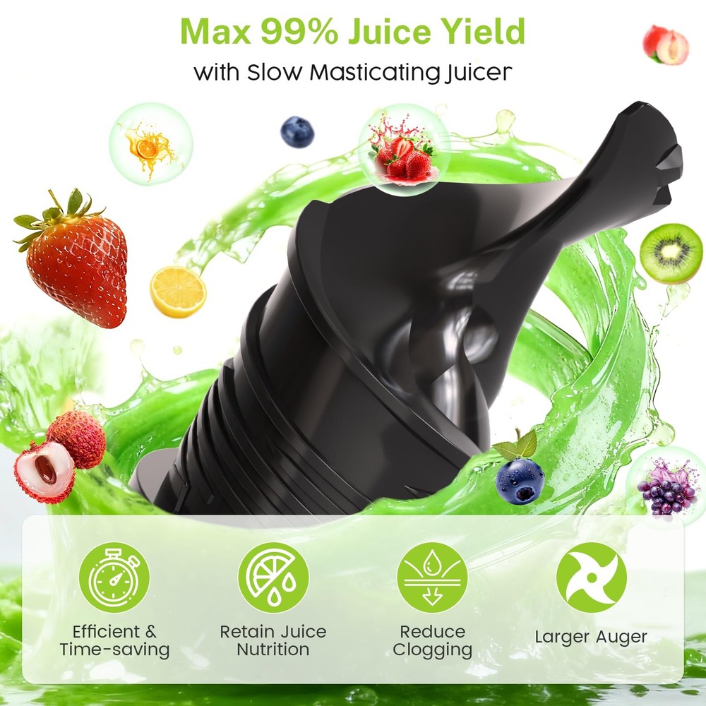 Juicer Machines, 5.4" Extra Large Feed Chute Cold Press Juicer, Juice Maker E...