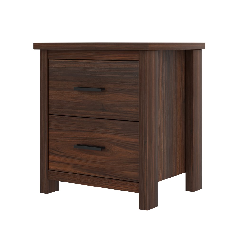 Queen Bedroom Set w/ Storage Headboard & Charging Station, 4-PC Walnut