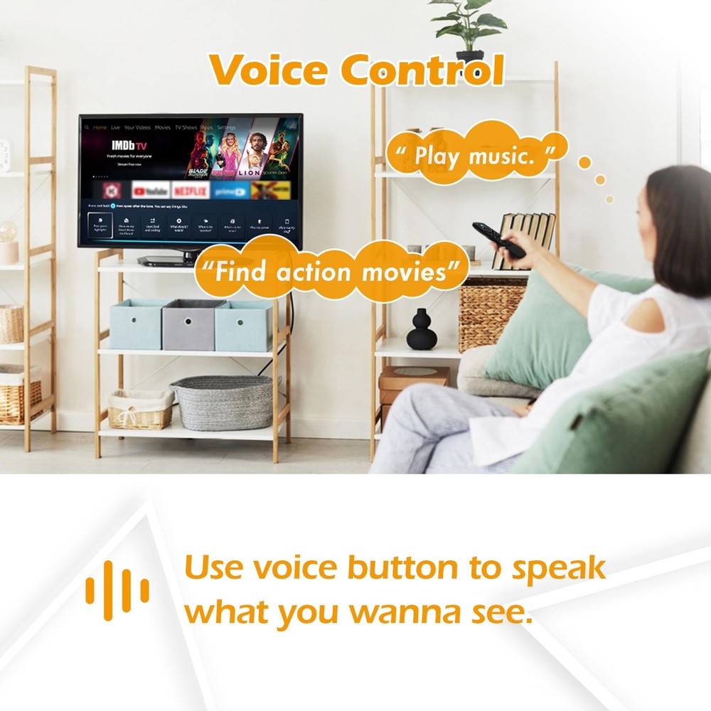 Replacement Voice Remote Control Compatible with Fire Multi color buttons