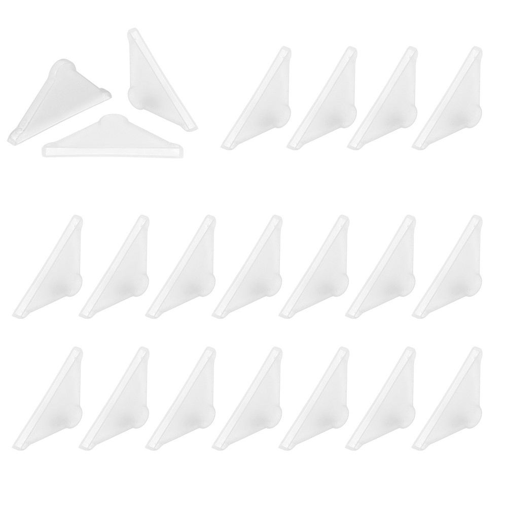 60Pcs 0.12x1.46in Plastic Rounded Corner Triangle Glass Corner Protector, Clear