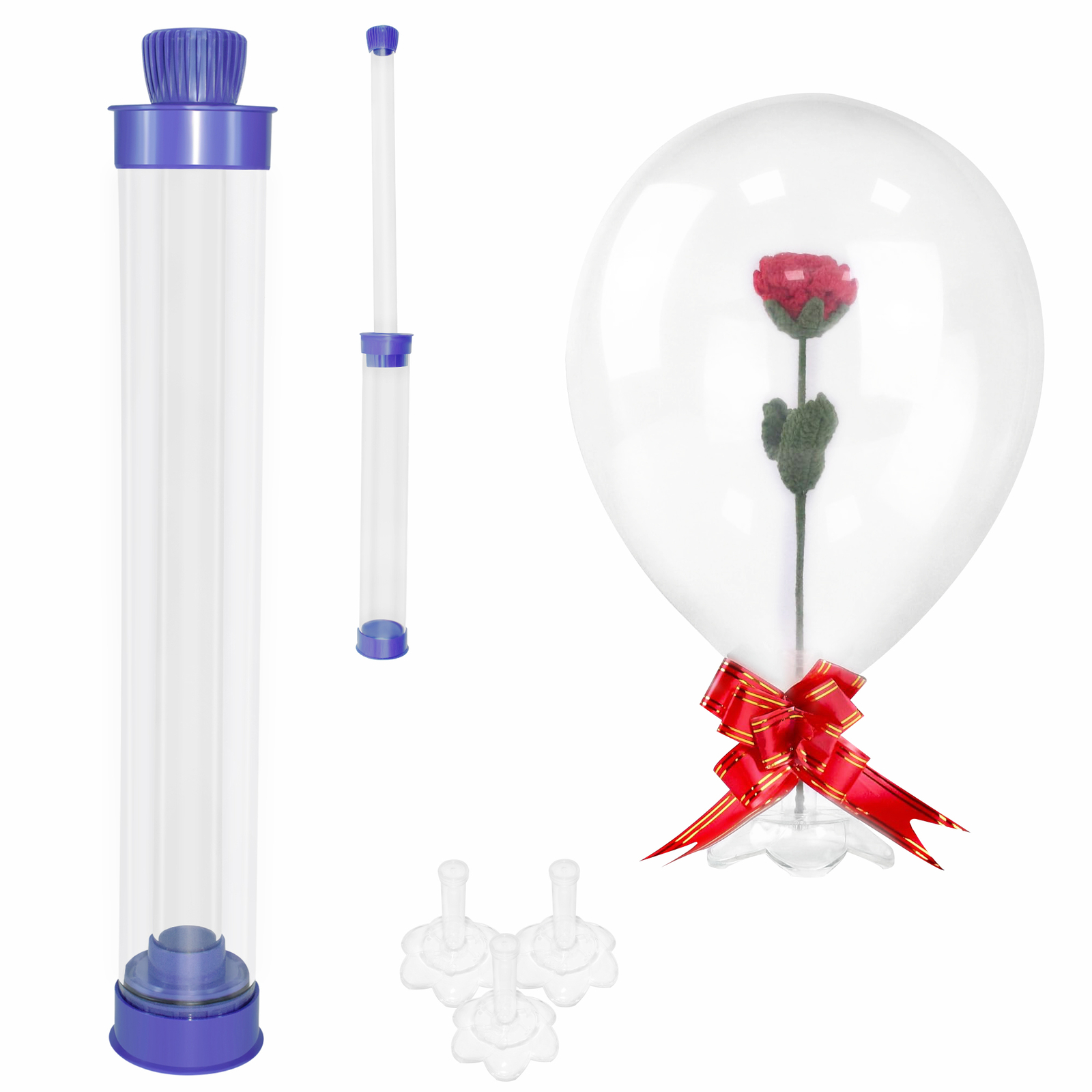 Balloon Stuffer kit Large Transparent Balloon Stuffing Machine with Flower Tube