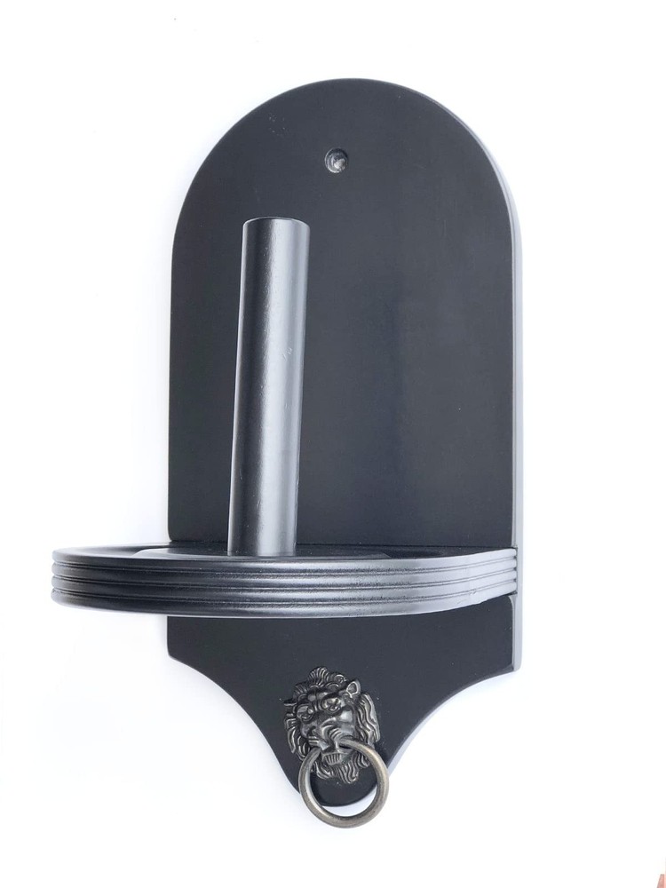 Black Solid Wood Wall Mounted Pool Table Cone Chalk Holder Accessory