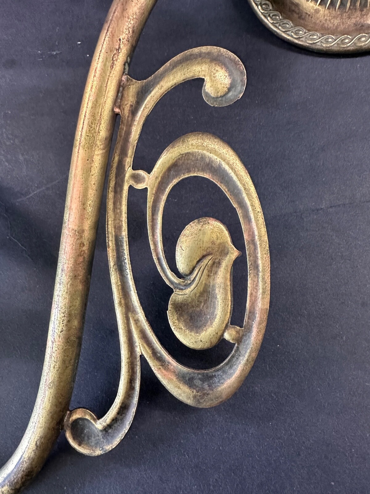 Antique Vintage Art Nouveau Light Fitting Original shade holder- Not Converted