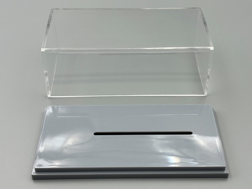 Quality Car Display Case Gray Plastic Base 1/64 scale