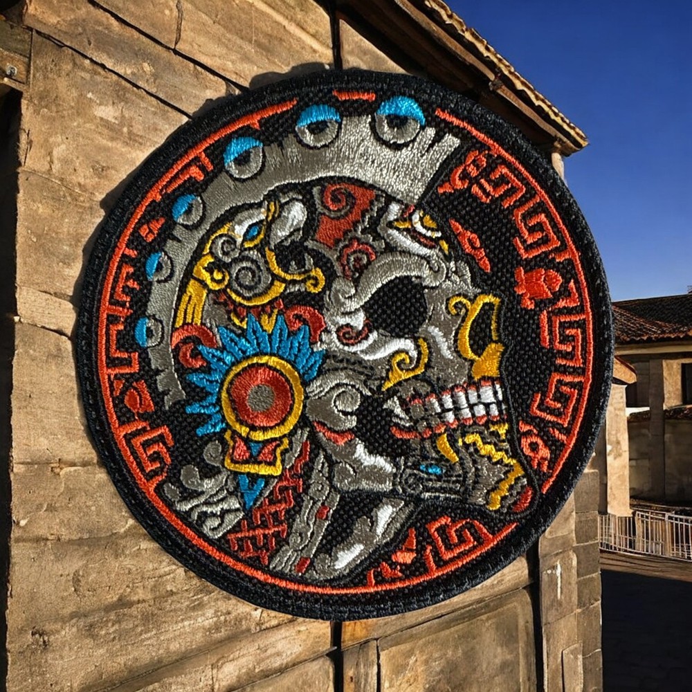 Aztec Skull Embroidery Patch 4.07" X 4.07"