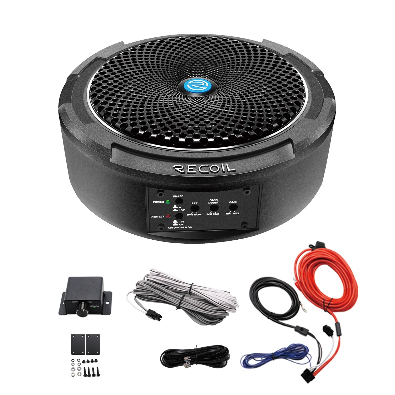 RECOIL SL1708 8" Under Seat Slim Amplified Car Subwoofer